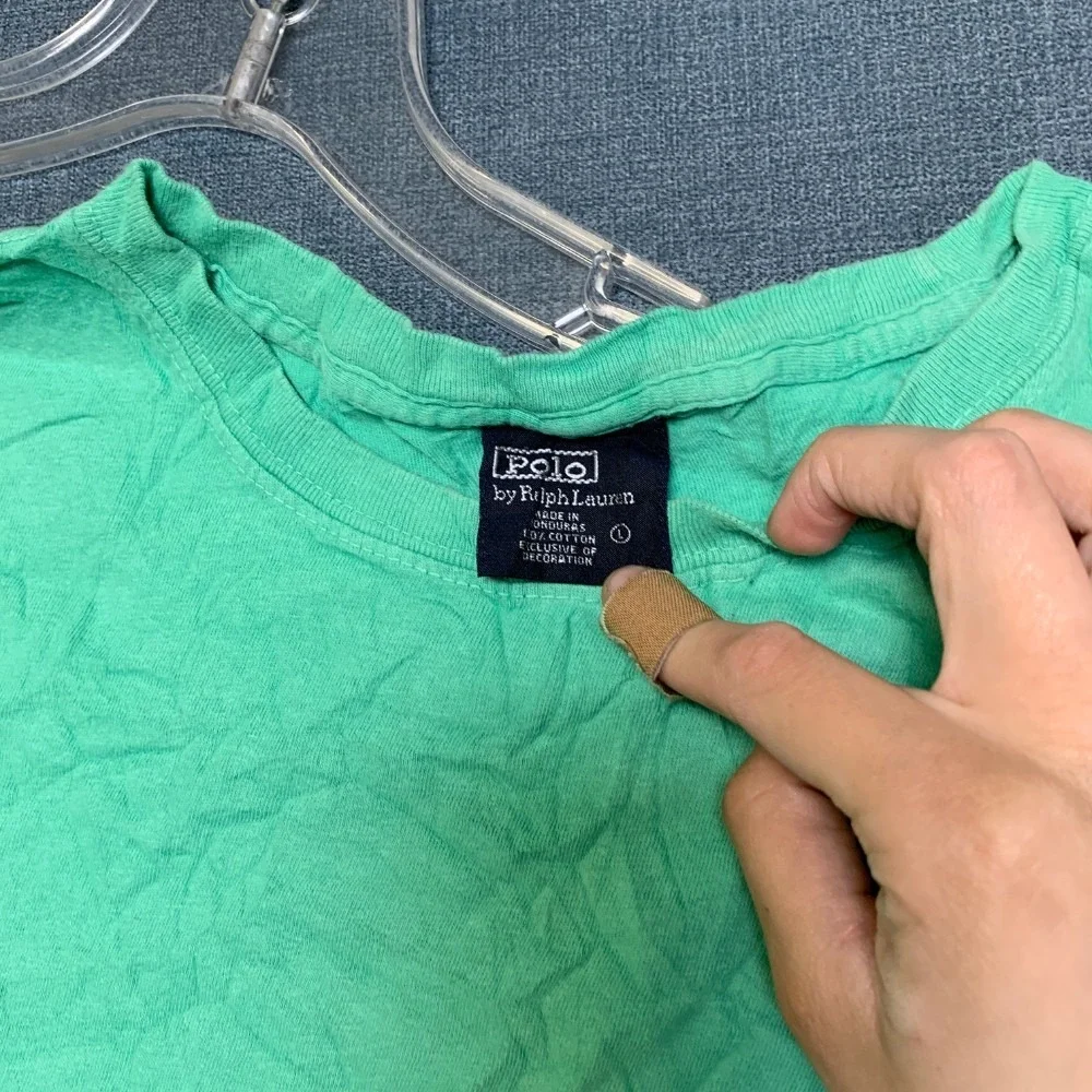 Polo Ralph Lauren T Shirt Mens Medium Green Embroidered Logo Casual Short Sleeve